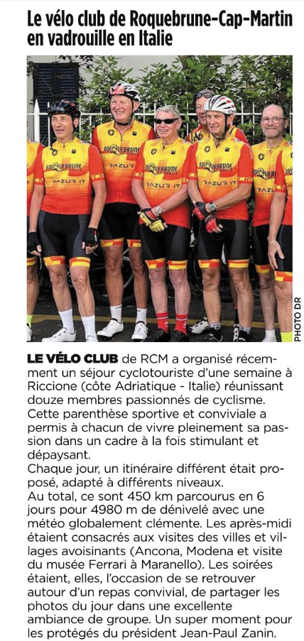 ARTICLE NICE MATIN DU 3.06.2025